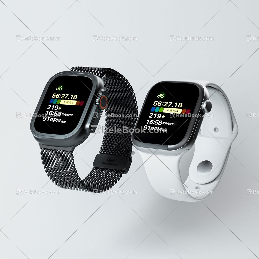 Modern iwatchSE iwatchultra2 Apple Smart Watch Apple Watch Combination Apple Digital Device Watch Bracelet 3d model