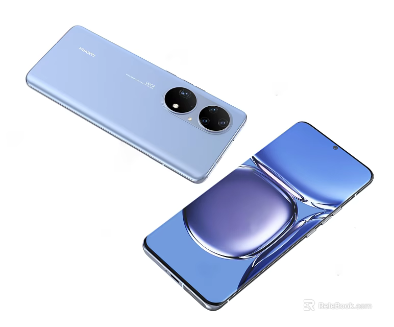 HUAWEI Smartphones With Light Blue And Blue Design Dual Camera And Circular 3d model 