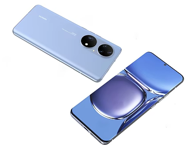 HUAWEI Smartphones With Light Blue And Blue Design Dual Camera And Circular 3d model