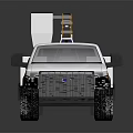 Ford Silver Utility Truck With Aerial Lift Platform And Service Body