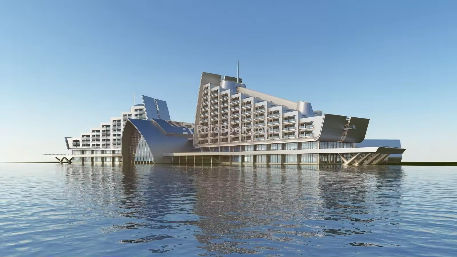 Modern Hotel Architecture 3d model