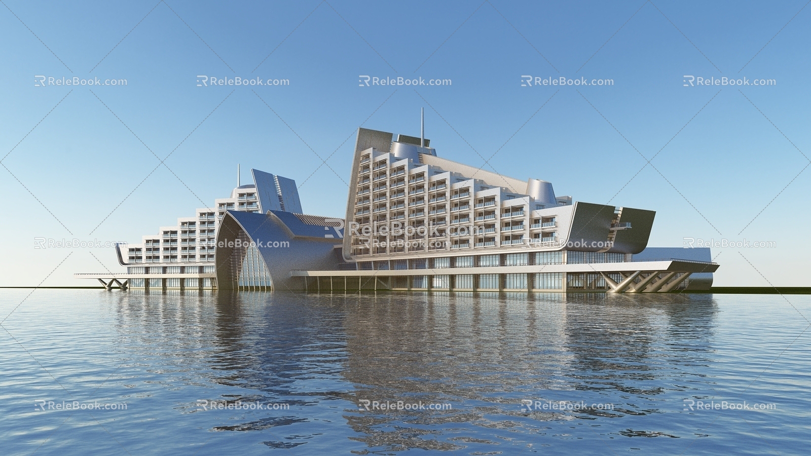 Modern Hotel Architecture 3d model