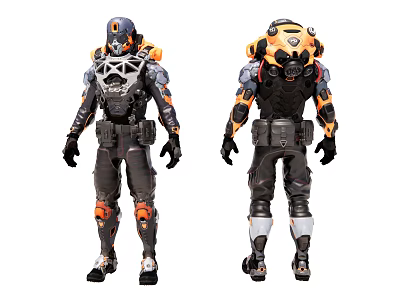 Electric Toy Action Figure with Armor Backpack and Double View Design 3d model
