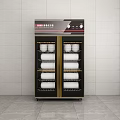 Kitchen Disinfection Cabinet With Double Door Multi Layer Shelves And Black Gold Design