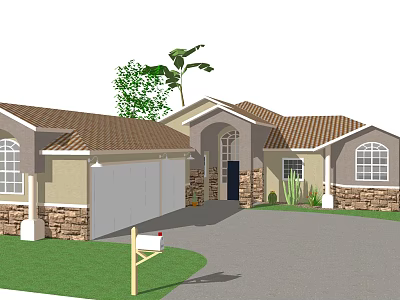 Single-family villa 3d model Single-family villa 3d model