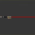 Red Sci Fi Lightsaber Weapon With Gold Black Hilt And Metallic Design