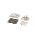 Modern Decorative Ornament Set With Trays Glass Cups Stacked Books And Stone Decor