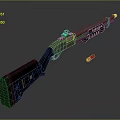 Modern Tactical Shotgun With Red Dot Scope And Flying Bullet 3d model