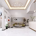Elegant Bridal Shop Interior With Wedding Dresses On Mannequins And Floral Decorations