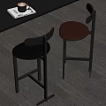 Modern Bar Stools With Leather Seats Black Frame And Wooden Floor
