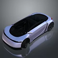 Futuristic Electric Concept Car With Sleek Silver Body Transparent Roof And Aerodynamic Design