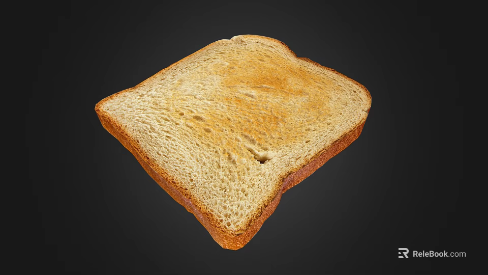Golden Brown Whole Grain Toast With Crispy Crust And Soft Interior 3d model 