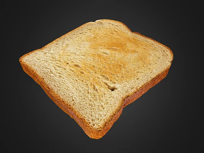 Golden Brown Whole Grain Toast With Crispy Crust And Soft Interior 3d model