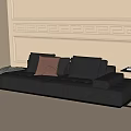 Modern Multiplayer Sofa Leather Sofa Word Sofa Side Corner Table 3d model