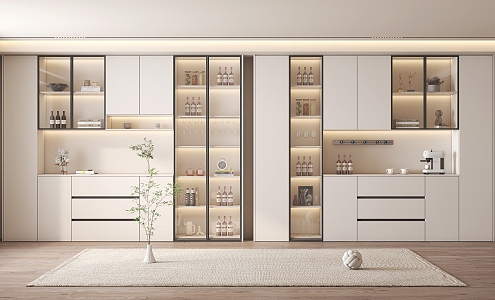 Modern Wine Cabinet Wine Cabinet Sideboard 3d model