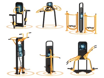 Modern outdoor fitness equipment 3d model