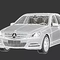 White Mercedes Benz Sedan With Modern Exterior Design And Front Grille Headlights