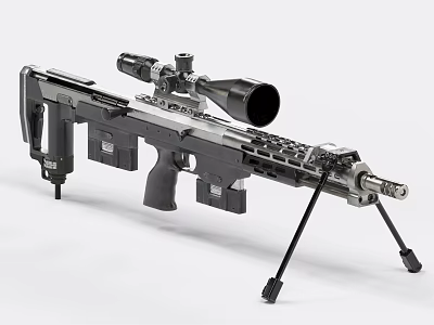 Modern Sniper Rifle Equipped With High Precision Scope And Stable Tripod For Long Range Shooting 3d model