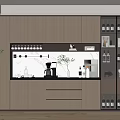 Modern Built in Wine Cabinet With Glass Door And Wine Bottles In Kitchen Interior