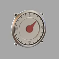 Industrial Equipment Circular Gauge With Metal Bezel Red Pointer And Measurement Scales