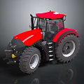 Red Tractor With Large Tires Modern Cab And Sleek Exterior Design