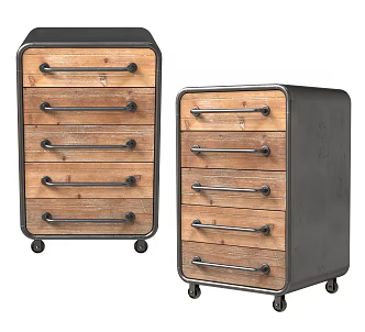 Industrial wind bedside table 3d model