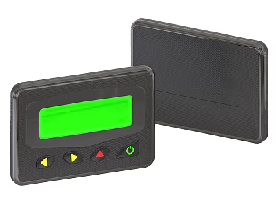 Black Portable Digital Device With Green LCD Screen And Colorful Control Buttons 3d model