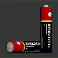 Berkacell Alkaline Battery Design With Red Black Color Standing And Lying