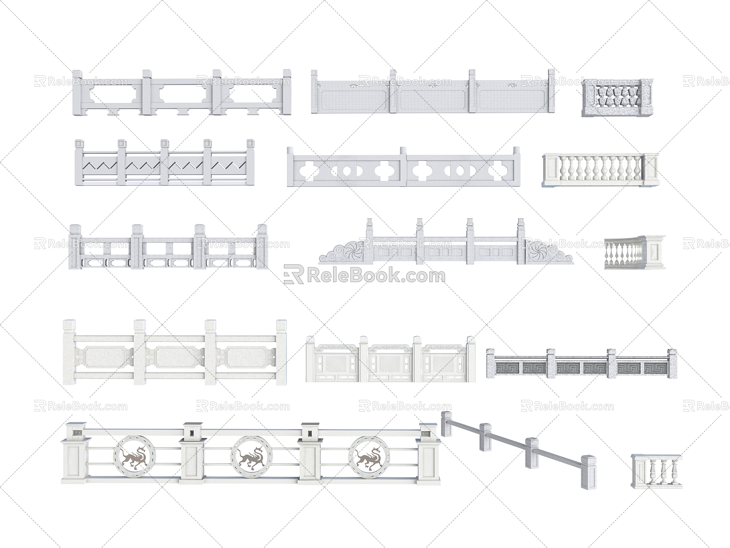 Fence Railing Guardrail 3d model