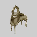 Ornate Dressing Table with Carved Mirror Intricate Floral Details and Elegant Leg Design