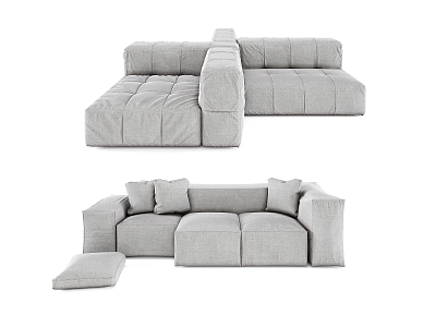 Modern three-seat sofa fabric multi-person sofa model