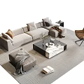 Sofa Coffee Table Combination Sofa Living Room Sofa Coffee Table Floor Lamp Coffee Table 3d model