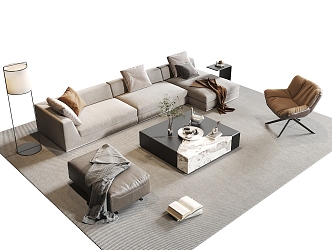 Sofa Coffee Table Combination Sofa Living Room Sofa Coffee Table Floor Lamp Coffee Table 3d model