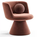 Modern Leisure Chair With Light Beige Fabric Upholstery Round Decorative Ball And Conical Base