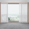 Modern Beige Curtains With White Sheer Panels For Window With Natural View