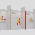 Modern Event Display Walls With Yellow Red Geometric Patterns And White Panels