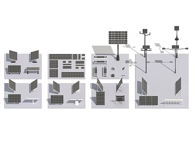 Household Appliances Solar Energy Components Modular Design And Installation Layout 3d model