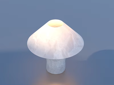 Mushroom Shaped White Table Lamp With Textured Shade And Illuminated Design 3d model