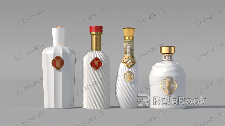 Liquor bottle packaging model