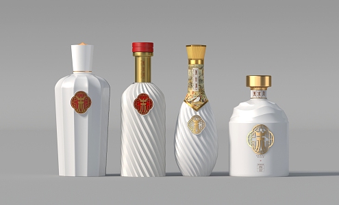 Liquor bottle packaging 3d model