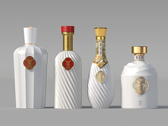 Liquor bottle packaging 3d model