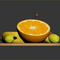 Assorted Fresh Fruits on Wooden Cutting Board Including Bananas Apple Sliced Orange and Green Grapes