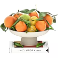 Fresh Oranges Lemons Limes In White Pedestal Bowl With Green Leaves On The Kinfolk Table