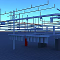 Modern pipeline data room 3d model