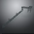 Industrial Metal Scaffolding Structure With Frame Connections And Long Supports