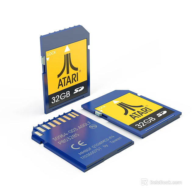 Atari 32GB Memory Card for Smartphone Digital Devices High Capacity Storage 3d model 