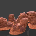 Geological Red Rock Structures Display With Miniature Figure For Scale Reference 3d model