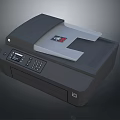 Modern Black Desktop Scanner With Control Panel Buttons And Flatbed Document Scanning Area