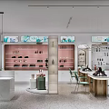 Modern Beauty Hair Salon Interior Design With Green Wall Reception Desk And Product Shelves