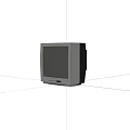 Vintage White Television With Classic Casing And Retro Screen On Plain Gray Background 3d model